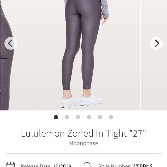 Lululemon Zoned In Tight 27” Purple Lunar Rock Size 4 - Picture 6 of 7